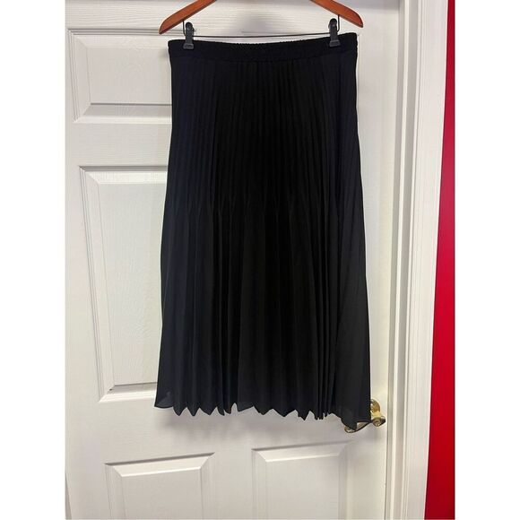 Max Studio Black Classic Pleated MIDI Skirt sz XL EUC - Picture 1 of 13